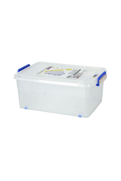 Keyway High Quality Plastic 33.5 Litre Multipurpose Storage Box with Clip-on Lid