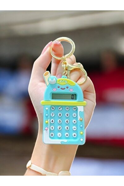 Stonix Sevimli Mini Hesap Makinesi Anahtarlık Pilli Renkli