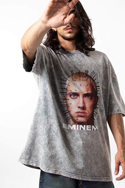 Sekizbiraltı Eminem Icon Printed Unisex Oversize White T-Shirt