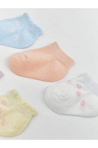 LC Waikiki Lcw Baby Blue Basic Baby Girl Booties Socks 5-Pack