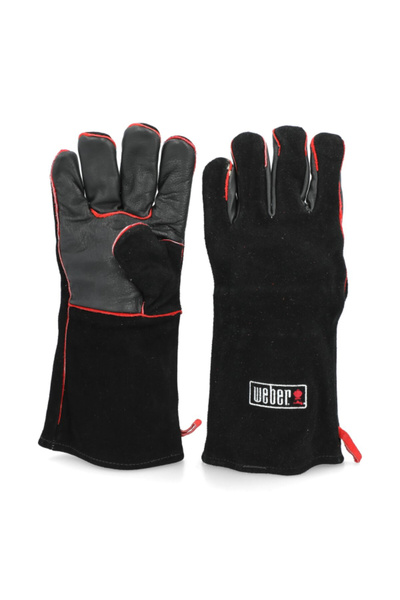 WEBER قفازات شواء جلدية متينة وقوية وعالية الجودة وناعمة الملمس