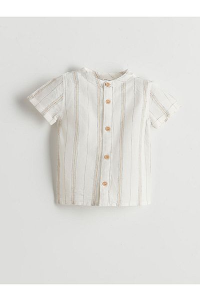 LC Waikiki New Season Striped Baby Boy Shirt and Shorts 2-Piece Set - S5Ft21Z1