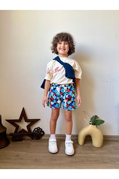 DİVİSTA Unisex Çocuk Çok Renkli Desenli Şort