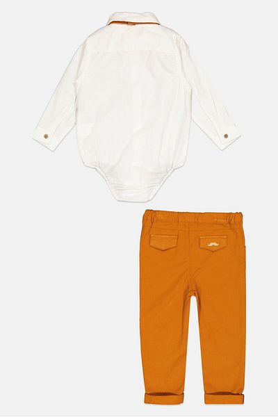 Little Gent Toddlers Boy 4 Pieces Solid Pants, Shirt ,bow Tie And Waistcoat, White