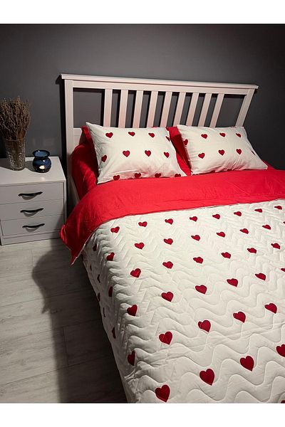 BAHİRA HOME Quilted Bed Cover Set (Duvet Cover Set; Pique Set) 4 Seasons