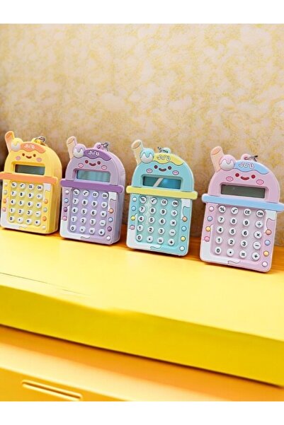 Stonix Sevimli Mini Hesap Makinesi Anahtarlık Pilli Renkli