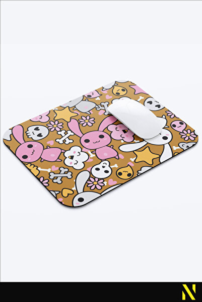 nilizma Симпатична подложка за мишка с мотив на заек, ергономична, с неплъзгаща се основа, за дома и офиса