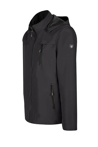 SİVAİST Men's Black 100% Waterproof Detachable Hooded Summer Jacket with Inner Pocket