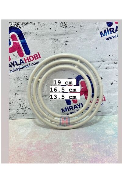 miraylahobi حلقة مكرامية 3 قطع مقاس صغير (19/16/13 سم)