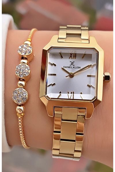 Daniel Klein Gold Silver Color Women's Wristwatch - Bracelet