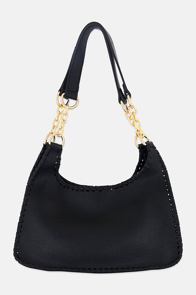 Vince Camuto Women Brand Logo Shoulder Bag 16 H x 30 L x 10 W cm, Black
