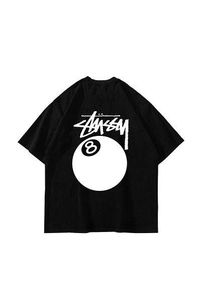 Sekizbiraltı στ. Μαύρο μπλουζάκι Unisex με στάμπα Eight Ball
