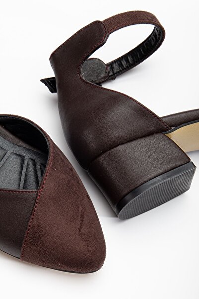 Hayalimdeki Ayakkabı Holly Acı Kahve Cilt-Süet Topuklu Ayakkabı