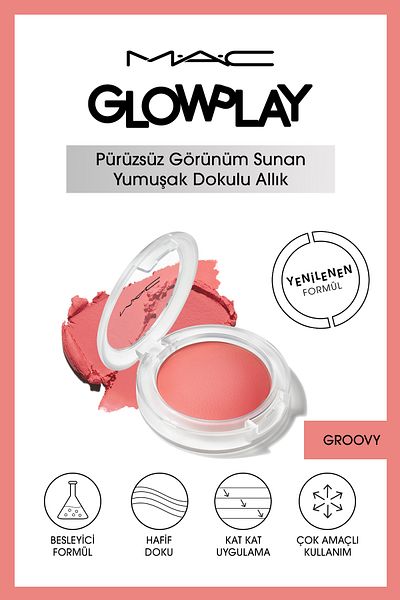 M.A.C Glow Play Soft Textured Blush-Groovy