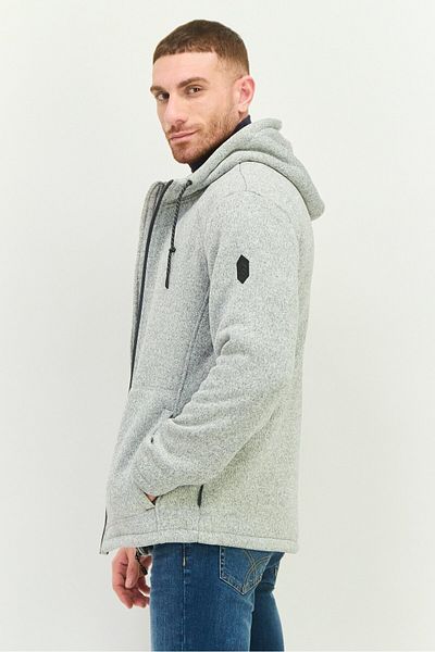Free Country Men Hooded Heather Long Sleeves Sweatshirt, Grey