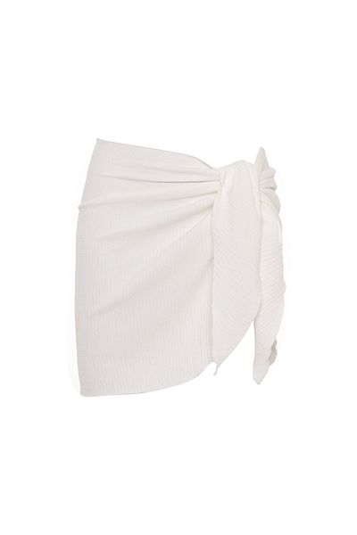 AQUELLA Pareo cu cravată albă Crinkle