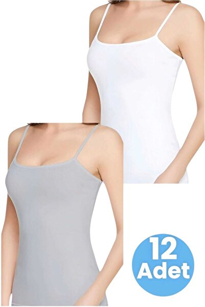 Uniquetrenders Жіноча бавовняна майка на бретельках, 2 кольори, 12 штук