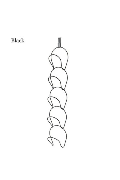 Choice رف تخزين بخمس خطافات باللون الأسود، رف للقبعات، رف للأوشحة، رف لقبعات ...