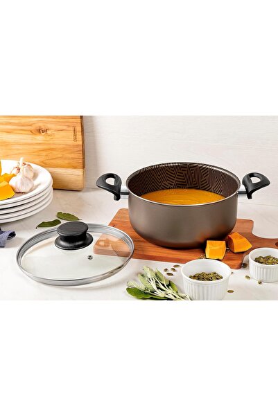 TRAMONTINA Since 1911, Made In Brazil - Paris 12 Pieces Lead-colored Aluminum Cookware Set