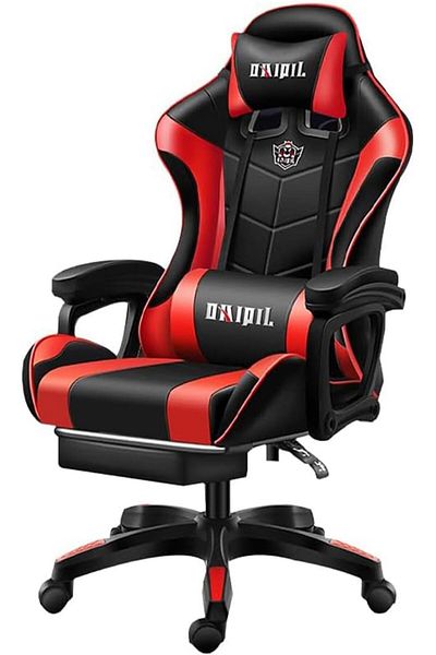 COOYA Office Computer Game Chair,Ergonomic Backrest,Height Adjustment,with Headrest and Lumbar Pillow,Red