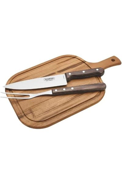 TRAMONTINA Since 1911, Made In Brazil - Churrasco 3-pieces Barbecue Carving Set With Stainless Steel Blades