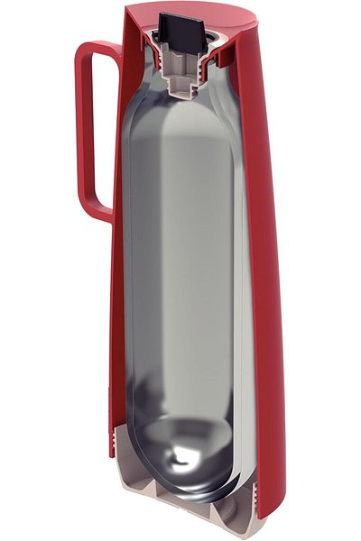 TRAMONTINA Since 1911, Made In Brazil - Exata Red Plastic Thermal Flask With 1 Liter Glass Liner