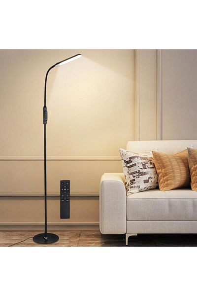 COOYA LED Floor Lamp, Adjustable Stepless Colors, with Remote & Touch Control for Bedroom, Office