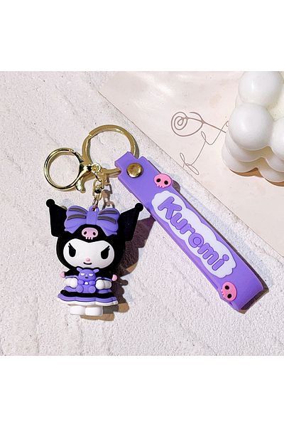 Hot Toys 5 بالجملة Kawaii Sanrio Kuromi سلسلة مفاتيح دمية بولي كلوريد الفينيل سلسلة مفاتيح الكرتون أنيمي Cinnamoroll حقيبة قلادة.