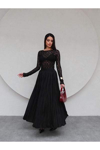 ESRAHELVACI تنورة ماكسي ذات مظهر متجعد