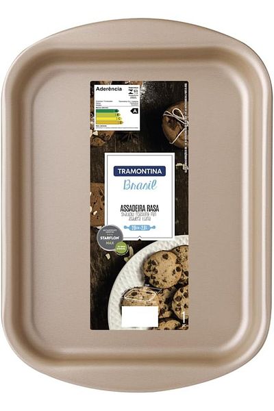 TRAMONTINA Since 1911, Made In Brazil - Brasil 28cm 2l Red Aluminum Flat Roasting Pan