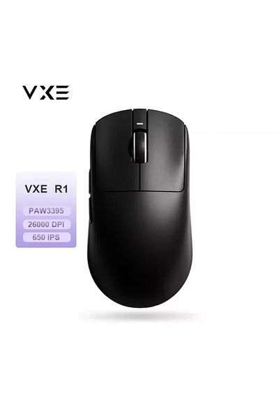 Choice ماوس ألعاب R1 (أسود) Vxe Dragonfly R1 Promax ماوس ألعاب بلوتوث قابل لإعادة الشحن Paw3395 خفيف الوزن