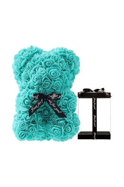 Choice زهور دب وردية صناعية من قطعة واحدة باللون الأزرق الفاتح، هدايا رومانسي...