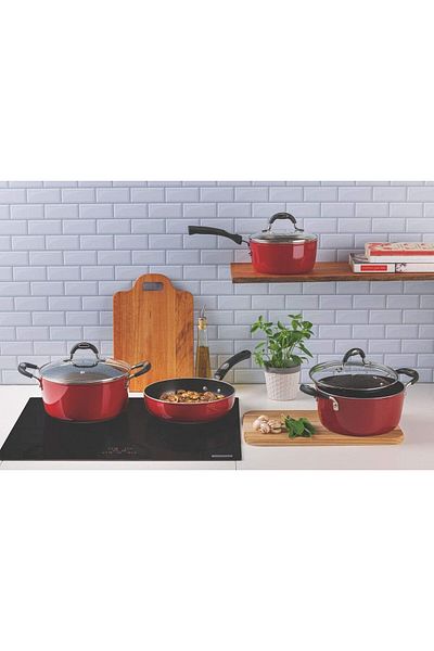 TRAMONTINA Since 1911, Made In Brazil - Monaco Induction 7 Pieces Aluminum Cookware Set