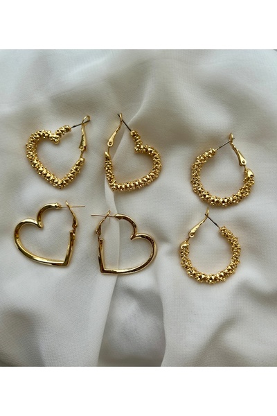 MRK 6lı Kalp Halka Küpe