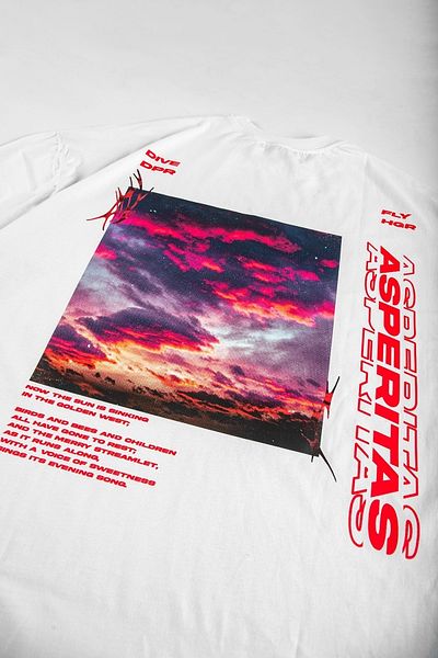 Sekizbiraltı Asperitas Back Printed White Oversize Unisex Tshirt