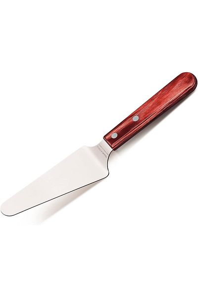 TRAMONTINA Since 1911, Made In Brazil - 5 Inches Stainless Steel Cake Server With Treated Red Polywood Handle