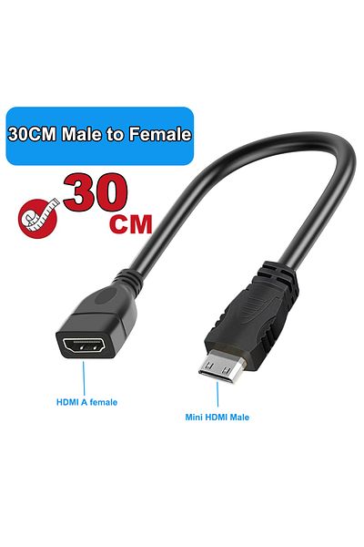 Choice 30CM Male to Female Cable mini HDMI to HDMI cable HDMI Type C Ultra short HDMI Mini HDMI cable for D