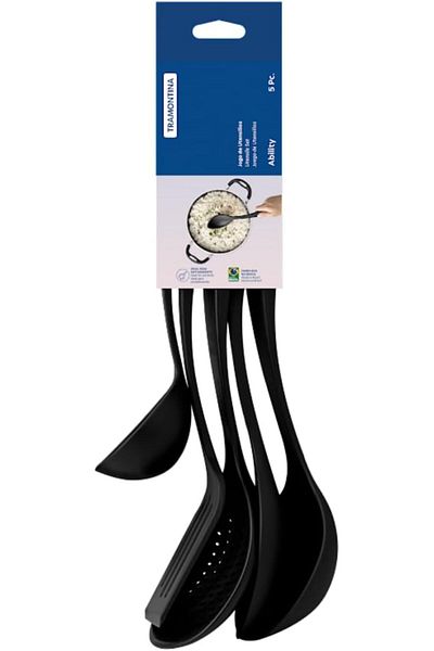 TRAMONTINA Since 1911, Made In Brazil - Ability 5-pieces Black Nylon Utensil Set