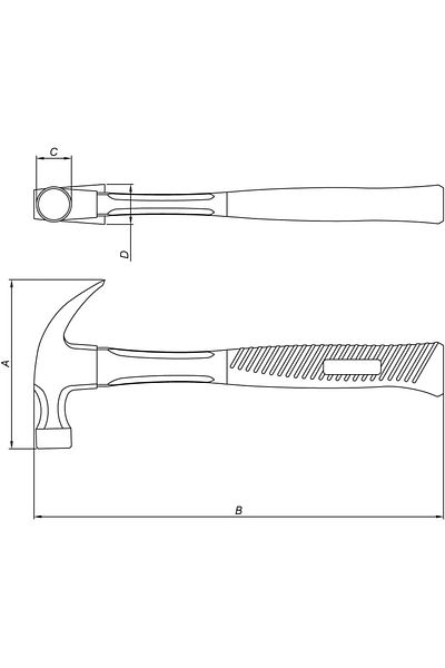 TRAMONTINA Since 1911, Made In Brazil - 16oz Claw Hammer With Polished Fiberglass Handle