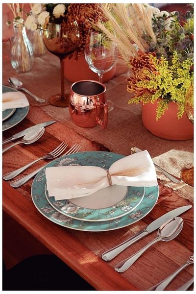 TRAMONTINA Since 1911, Made In Brazil - Helen 20 Pieces Decorated Porcelain Dinner Set