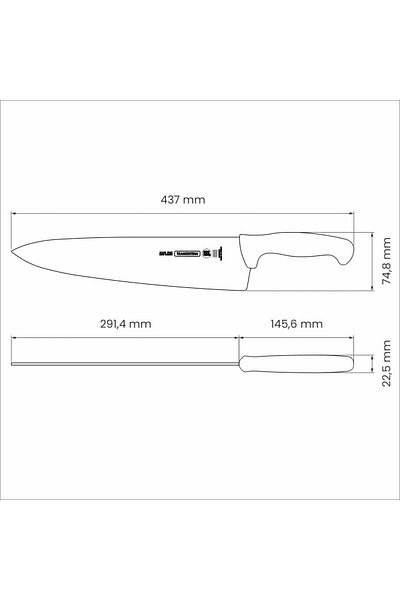 TRAMONTINA Since 1911, Made In Brazil - Professional 12 Inches Meat Knife With Stainless Steel Blade