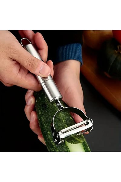 Layrol Double Function Julienne Peeler - Fruit, Vegetable and Cucumber Pumpkin Carrot Apple Peeler