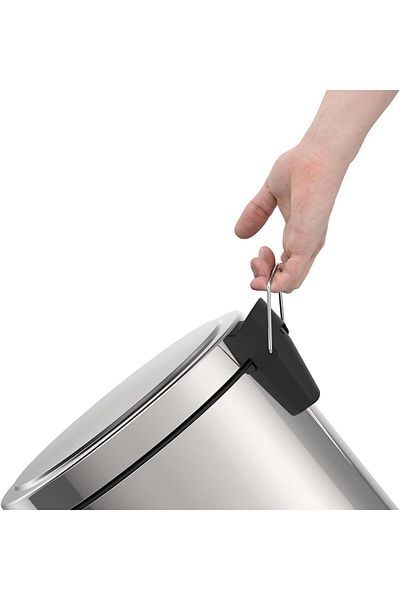 TRAMONTINA Since 1911, Made In Brazil - 30l Stainless Steel Pedal Trash Bin With A Removable Internal Bucket