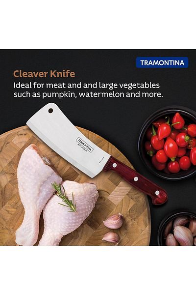 TRAMONTINA Since 1911, Made In Brazil - Polywood 6 Inches Cleaver With Stainless Steel Blade