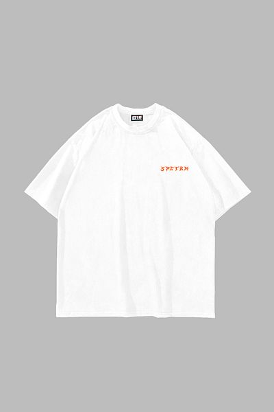 Sekizbiraltı Tricou oversize unisex alb cu imprimeu Spectrum