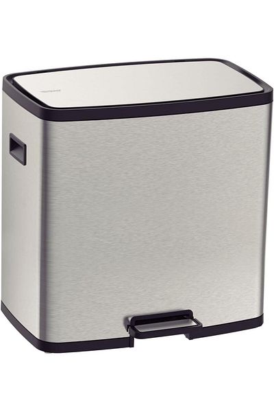 TRAMONTINA Since 1911, Made In Brazil - Octos 15l Stainless Steel Pedal Trash Bin With Removable Bucket