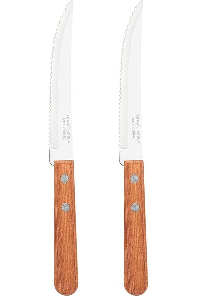 TRAMONTINA Since 1911, Made In Brazil - Dynamic 2 Pieces Steak Knife Set With Stainless Steel Blade