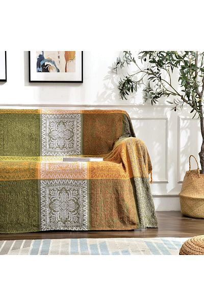 COOYA Bohemian throw blanket, couch cover  with Tassels, Hippie Decor Covers Sofa Chair loveseat