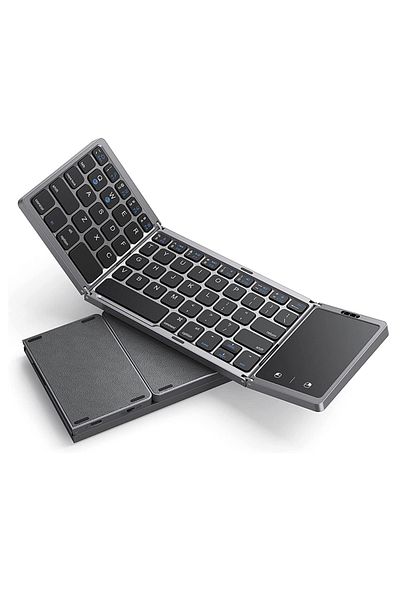 Choice Black Gray Seenda Foldable Wireless Bluetooth Keyboard Rechargeable Folding Portable Keyboards For P