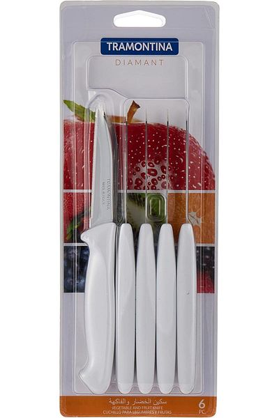 TRAMONTINA Since 1911, Made In Brazil - Diamant 6 Pieces Paring Knife Set With Stainless Steel Blade